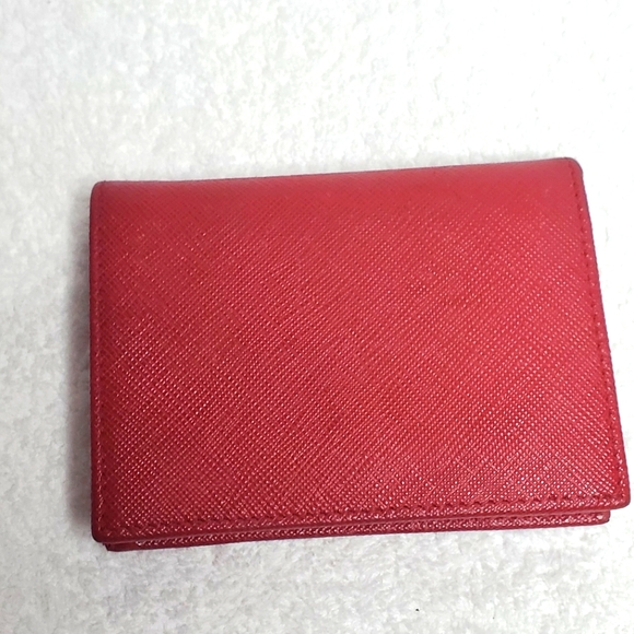 PRADA -Small-wallet Saffiano Leather-red -Perfect conditions-No call-outs - Picture 3 of 15